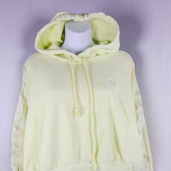 Adidas Women's Lime Yellow Long Sleeve Casual Pullover Hoodie Size M - Picture 2 of 8